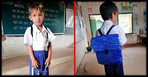 Отец не смог купить школьный портфель своему сыну, но смастерил его сам